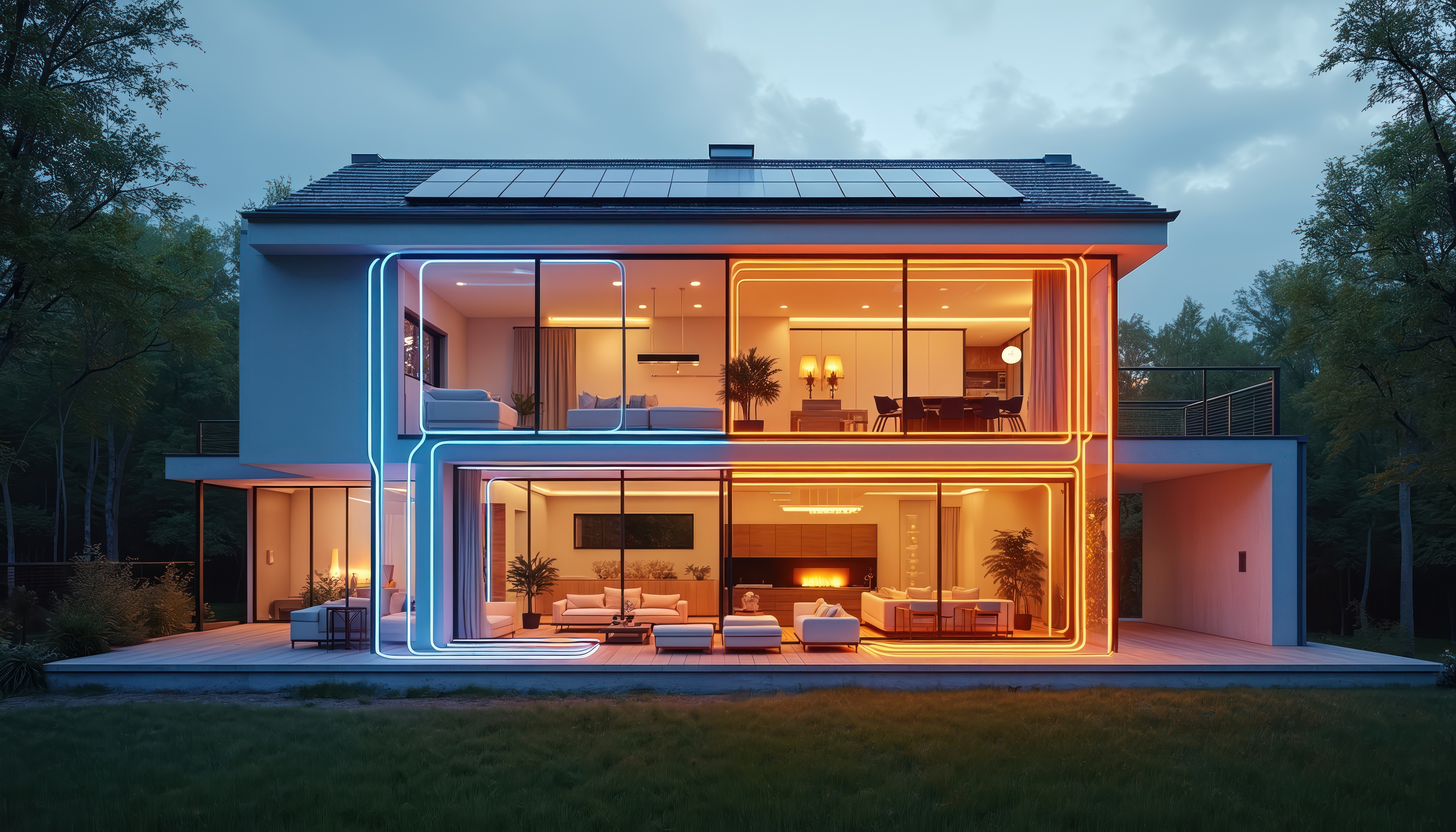 Modern home with renewable heating system installed