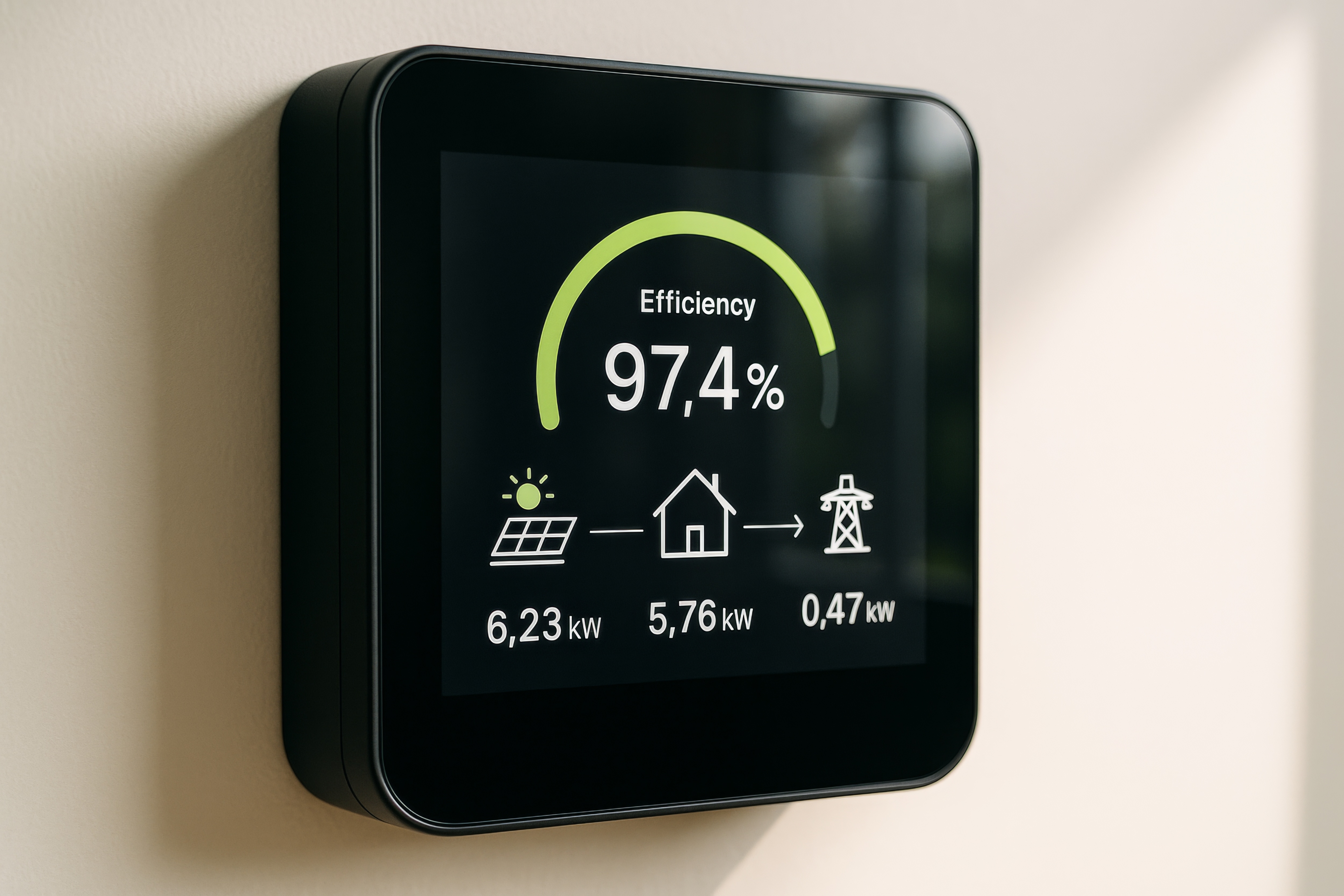 Smart energy monitor showing home battery storage system